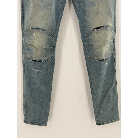 G-Star Raw 5620 3D Skinny Mens Distressed Jeans W33 L34 Bright Saigon Blue NEW
